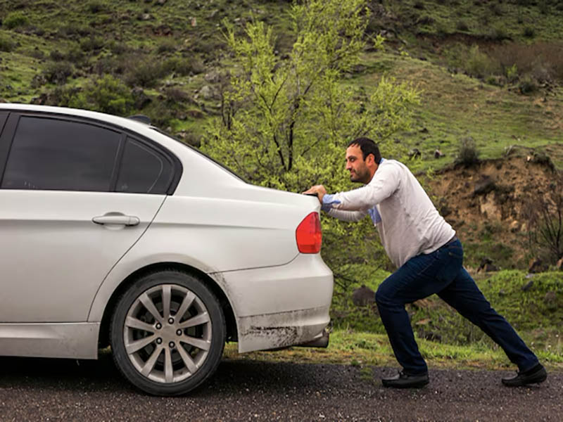 هل دادن ماشین باطری خوابیده
